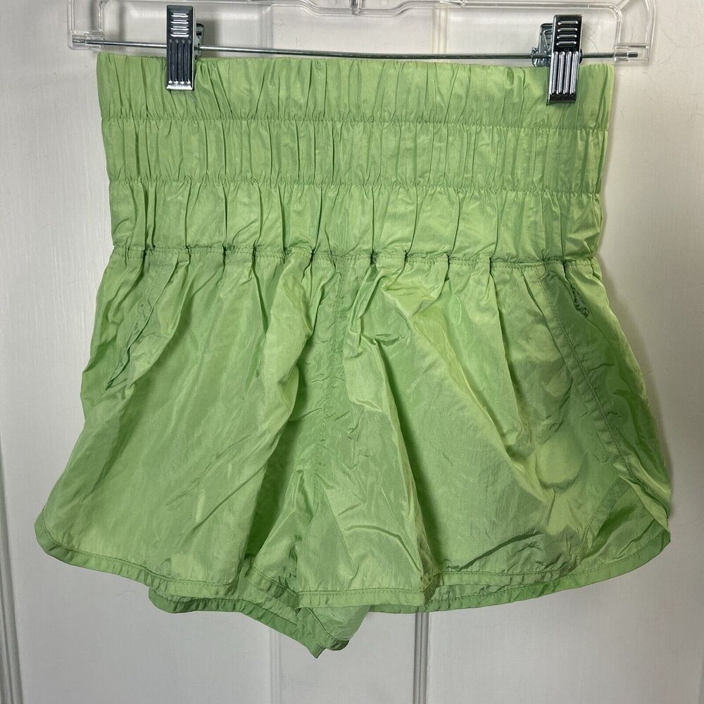Free People Movement High Rise The Way Home Shorts Small Bright Green 70s Neon